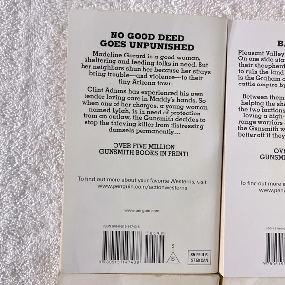 Vintage The Gunsmith All Action Western Romance Novel x4 - Picture 13 of 14